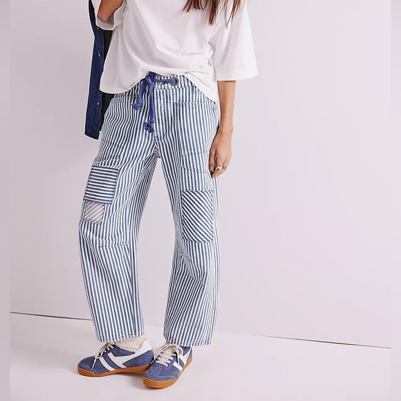 We The Free Denim - We The Free Blue and White Striped Moxie